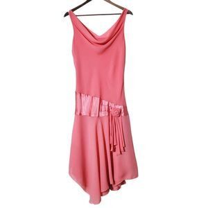 Jonathan Martin Drop Waist Dress Size 10 Pink Fairy Balletcore Chiffon Womens